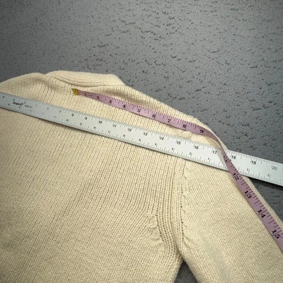 Faherty Ivory Button-Front Wool Cardigan - Picture 14 of 16